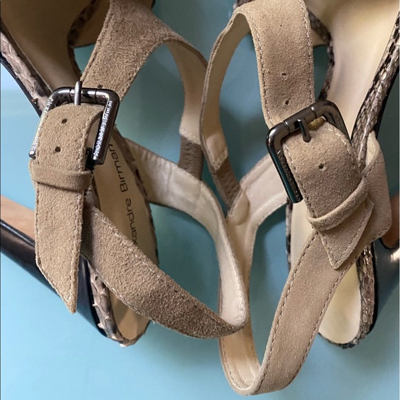Alexandre Birman Suede/Black and Snake Skin High Heels Size 6 - Picture 8 of 12
